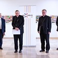 V. l.: LH a. D. Dr. Josef Pühringer (Vorsitzender PRO ORIENTE Sektion Linz), Kurienkardinal Kurt Koch, Bischof Dr. Manfred Scheuer, Dr. Alfons Kloss (Präsident Gesamtstiftung PRO ORIENTE)